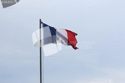 Image of National flag of France on a flagpole