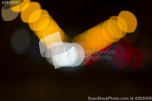 Image of Colorful bokeh on black background