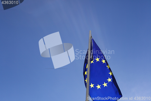 Image of Flag of European Union on a flagpole