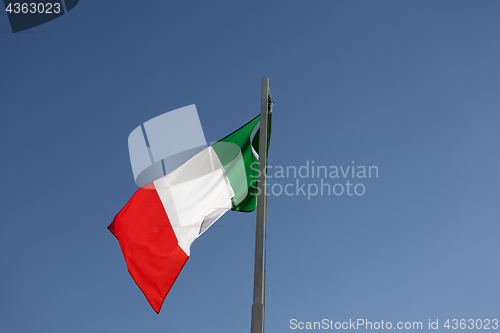 Image of National flag of Italy on a flagpole