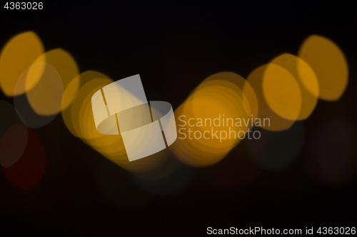 Image of Colorful bokeh on black background