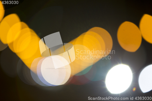 Image of Colorful bokeh on black background