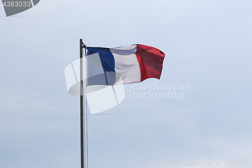 Image of National flag of France on a flagpole