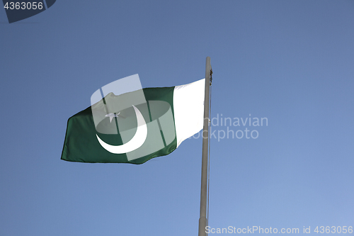 Image of National flag of Pakistan on a flagpole