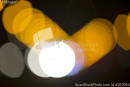 Image of Colorful bokeh on black background