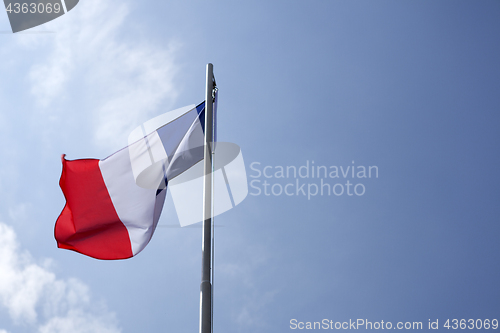 Image of National flag of France on a flagpole