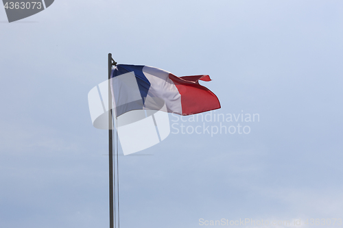 Image of National flag of France on a flagpole