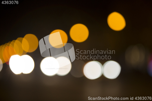 Image of Colorful bokeh on black background