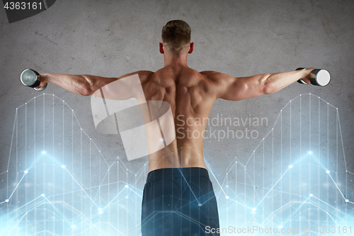 Image of man with dumbbells exercising