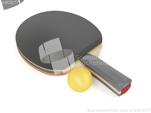 Image of Table tennis racket and ball