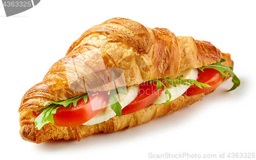 Image of croissant sandwich with mozzarella and tomato