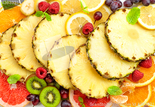 Image of various sliced fruits