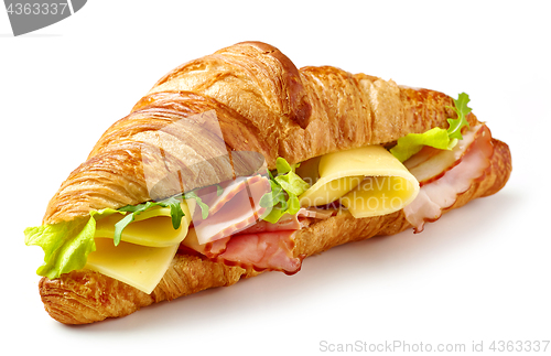 Image of croissant sandwich with ham and cheese