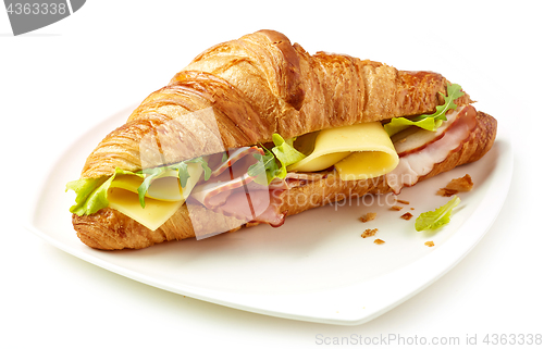 Image of croissant with ham and cheese