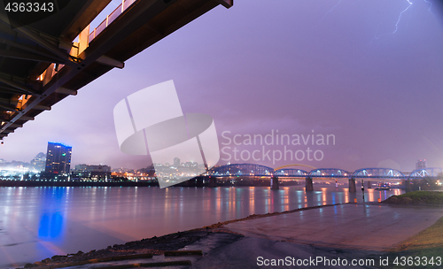 Image of Refuge from The Storm Under Bridge Ohio River Cincinnati 