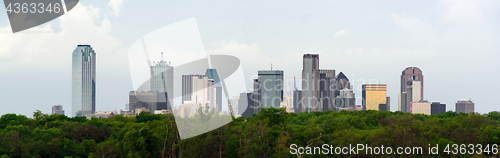 Image of Dramatic Sky Over Downtown Houston Texas City Skyline