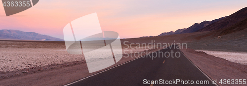 Image of Long Road Sunrise Dawn Badwater Basin Death Valley