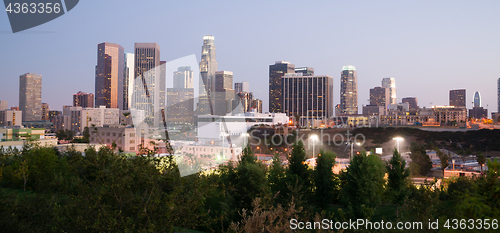 Image of Panoramic View Downtown Urban Landscape Los Angeles California