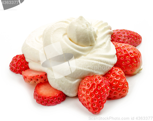 Image of strawberries with whipped cream