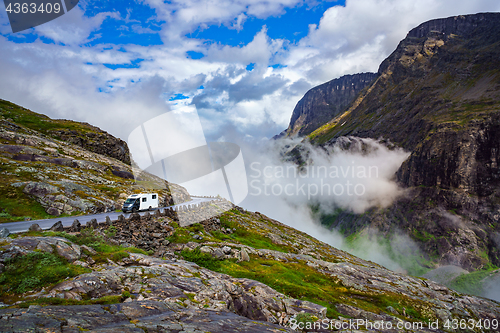 Image of VR Caravan car travels on the highway.