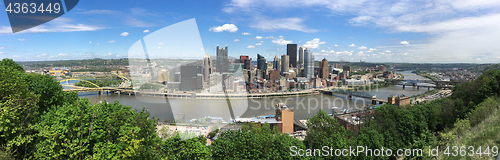 Image of Three Rivers Pittsburgh Pennsylvania Aeiral Panoramic View