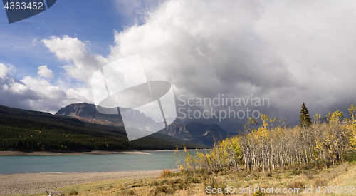 Image of Storm Clouds Approaches Lake Sherburne Glacier National Park