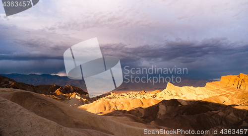 Image of Rugged Badlands Amargosa Mountain Range Death Valley Zabriske Po