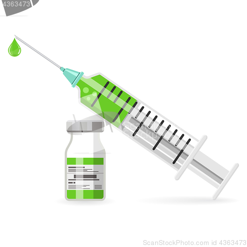 Image of Plastic Medical Syringe and Vial Icon