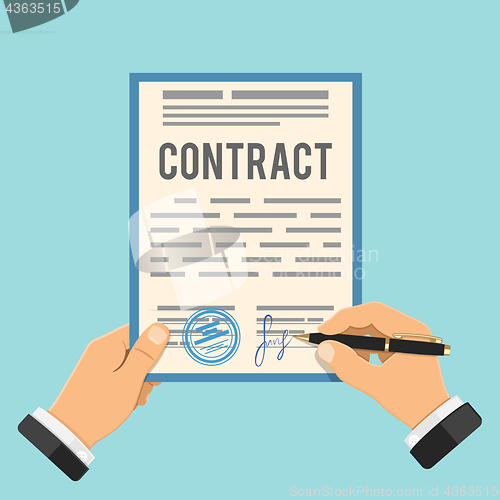 Image of Businessman Signing Contract