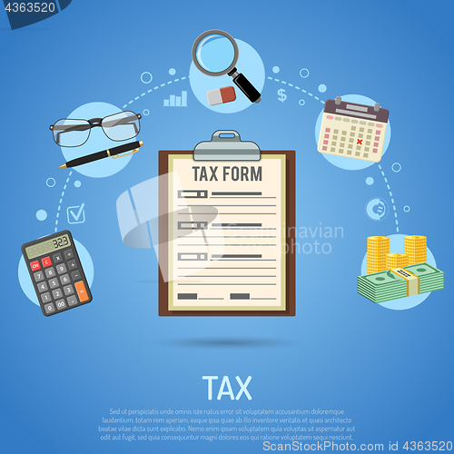 Image of Tax Calculation, Payment, Accounting, Paperwork Concept