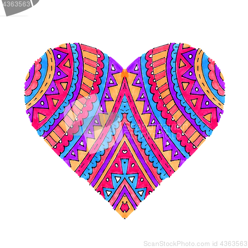 Image of Bright heart with abstract pattern