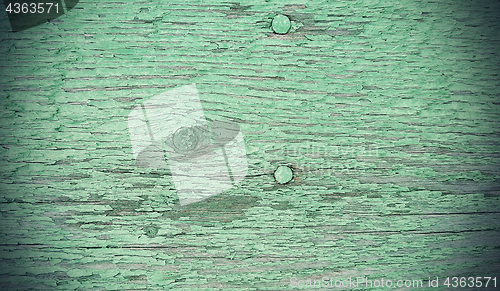 Image of Vintage Green painted weathered wooden texture