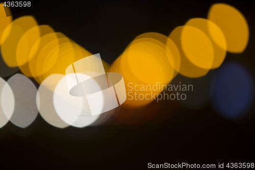 Image of Colorful bokeh on black background