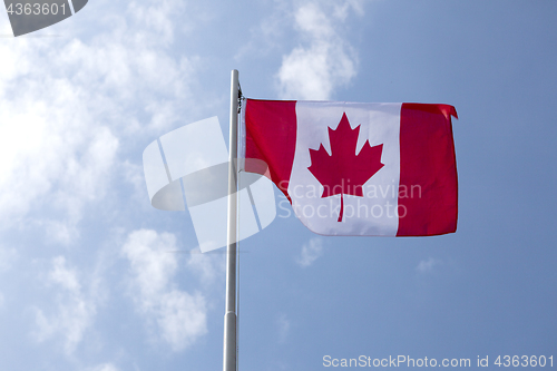 Image of National flag of Canada on a flagpole