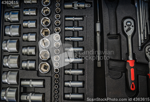 Image of Toolbox in the workshop, close-up