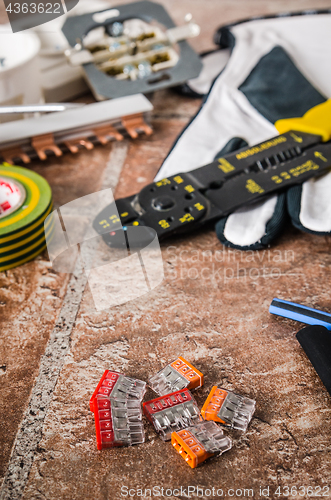 Image of Tools for electrical installation, close-up