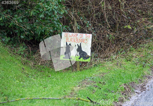 Image of Black Bunny Sign and Verge