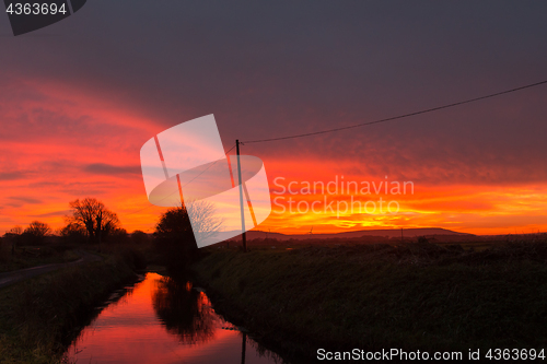 Image of Pevensey Levels Sunset Reflections