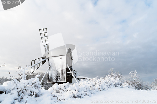 Image of Old windmill in winter season