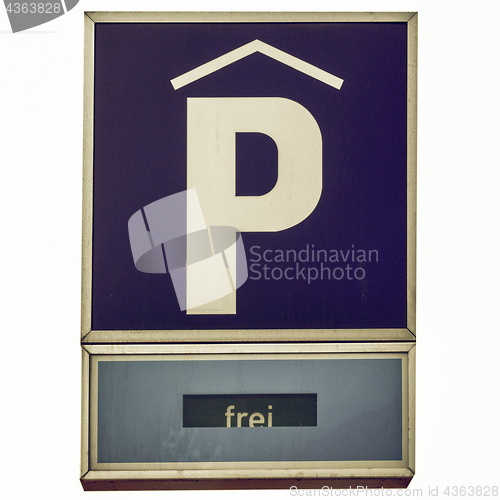 Image of Vintage looking Parking sign