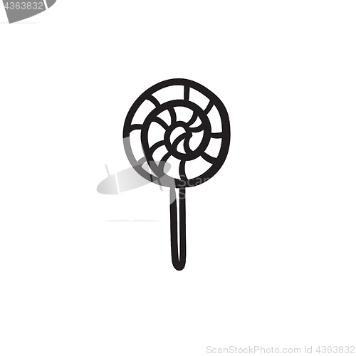 Image of Spiral lollipop sketch icon.