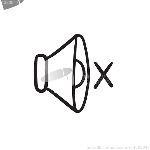 Image of Mute speaker sketch icon.