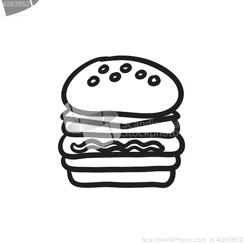 Image of Double burger sketch icon.