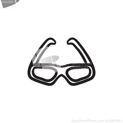 Image of Three d cinema glasses sketch icon.