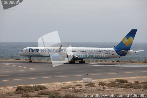 Image of ARECIFE, SPAIN - APRIL, 15 2017: Boeing 757 - 300 of Thomas Cook