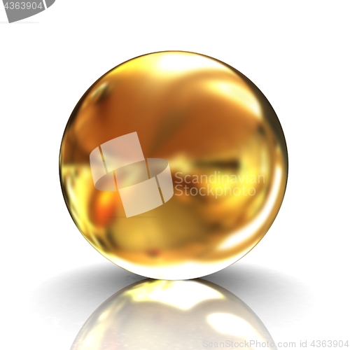 Image of Gold Ball. 3d rendering