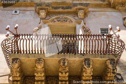 Image of NOTO, ITALY - Detail of Baroque Balcony, 1750