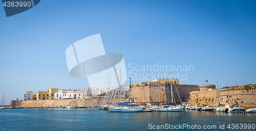 Image of Gallipoli, Italy - historical centre view from the sea