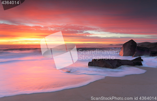 Image of Port Stephens glowing in morning sunrise