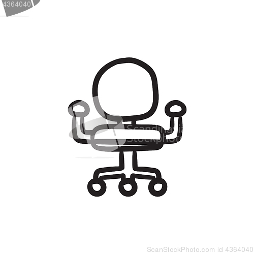 Image of Office chair sketch icon.